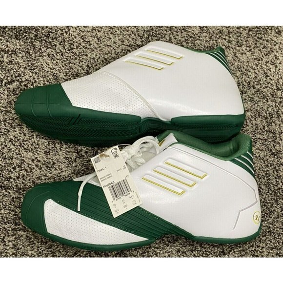 Adidas T-Mac 1 LeBron James HS White Green Gold Irish FW3663 Men's Size 10.5 - Picture 5 of 9